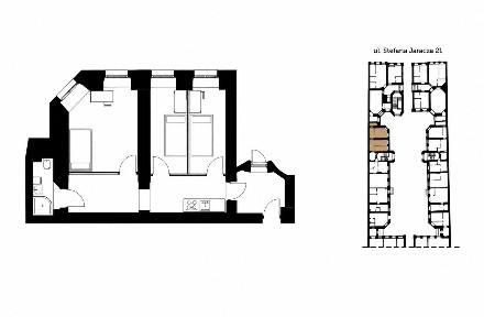 Gotowa inwestycja na wynajem w centrum Łodzi - 3 pokoje, 44,37 m²