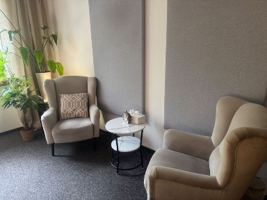 Przytulny gabinet dla psychologa, psychoterapeuty, seksuologa w Katowicach Sokolska- wynajem na godziny, dni, bloki