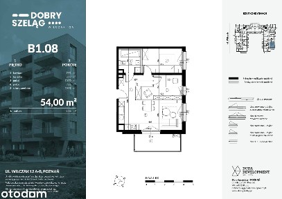 3-pokojowe mieszkanie 54m2 + balkon Bezpośrednio