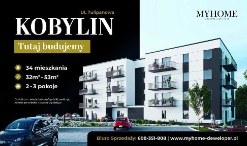 Mieszkanie z balkonem| Osiedle Tulipanova | Kobylin | 51,13 m² | winda