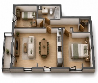 Apartament | 3 pokoje | 2 miejsca postojowe