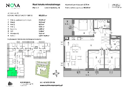 4-pokojowe mieszkanie 80m2 + 2 balkony