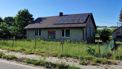 Dom wolnostojący 71,65 m² do remontu, działka 0,63 ha (6321 m²) z zabudową gospodarczą, Zadnoga, gm. Krynice, powiat Tomaszów Lubelski