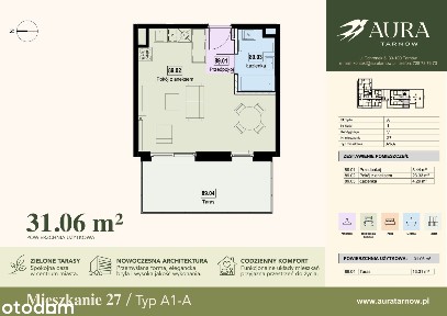 2-pokojowe mieszkanie 31m2 + taras Bez Pośredników