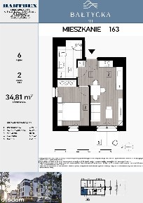 2-pokojowe mieszkanie 34m2 + balkon