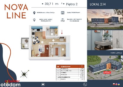 Nova Line / Metraże od 36,68 do 88,45 m² / tarasy do 30,45 m