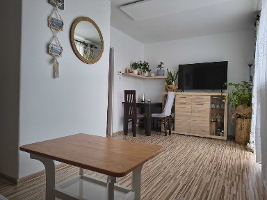 Mieszkanie 41,54m² z balkonem, piwnicą, garażem i ogródkiem - Trzebielino