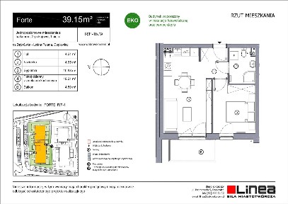 2-pokojowe mieszkanie 38m2 + balkon