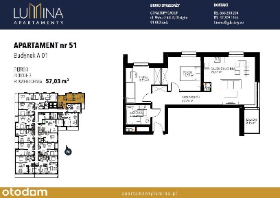 Mieszkanie 57,03 m² | 2 pokoje | Lumina - standard premium