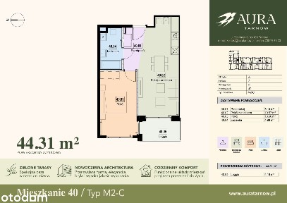 2-pokojowe mieszkanie 44m2 + loggia Bez Prowizji