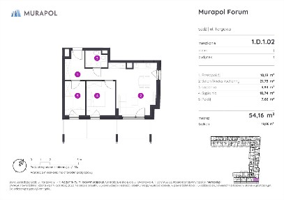 3-pokojowe mieszkanie 54m2 + balkon