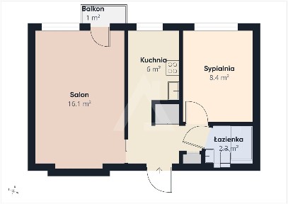 Blok, 2 pokoje, 1 piętro, balkon!