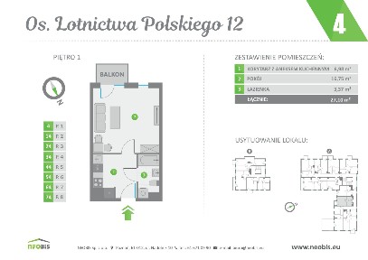1-pokojowe mieszkanie 27m2 + balkon