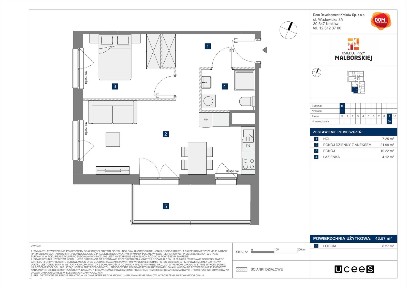 2-pokojowe mieszkanie 43m2 + loggia