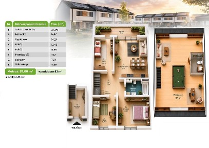 4pok., poddasze 83m2, balkon 11m2, rekuperacja