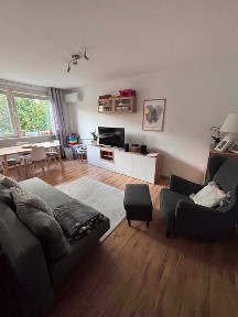 Salon z aneksem kuchennym + sypialnia, balkon, media miejskie, klimatyzacja, miejsce postojowe
