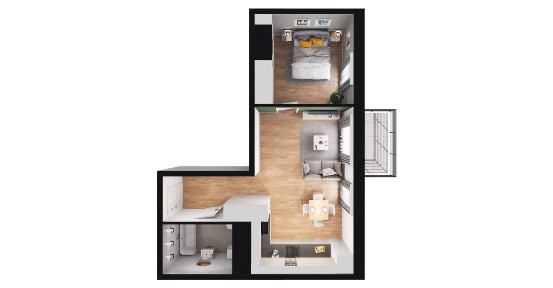 2-pokojowe mieszkanie 41m2 + balkon Bez Prowizji