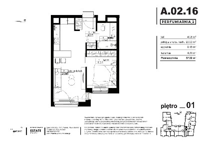 Perfumiarnia 2 | mieszkanie 37,37 m² | A.02.16