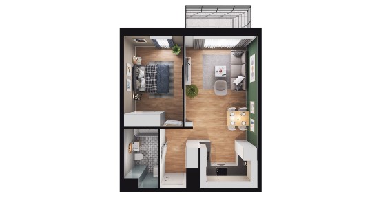 2-pokojowe mieszkanie 43m2 + balkon Bez Prowizji