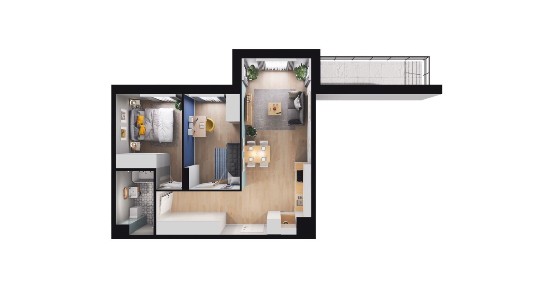 3-pokojowe mieszkanie 54m2 + loggia Bezpośrednio