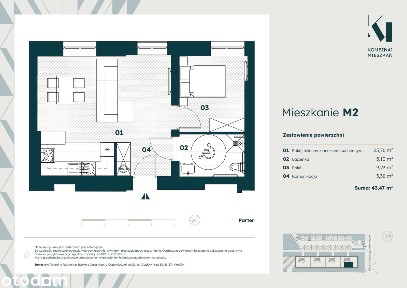 2-pokojowe mieszkanie 43m2 Bez Pośredników