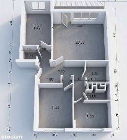 Mieszkanie 3-pokojowe 61,6 m2 z balkonem na 1. piętrze