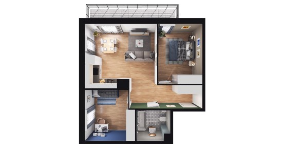3-pokojowe mieszkanie 57m2 + balkon