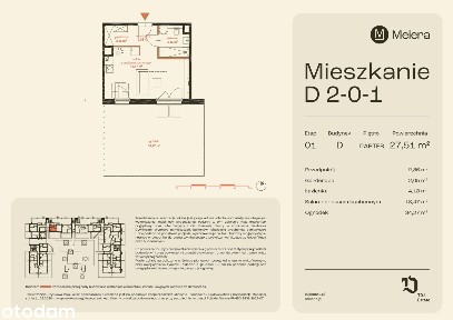 1-pokojowe mieszkanie 27m2 + ogródek