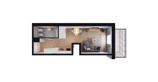 1-pokojowe mieszkanie 28m2 + balkon