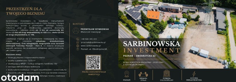 Sarbinowska Investmentobiekt usługowo-handlowy Poznań