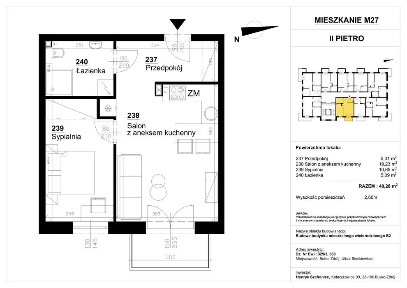 MIESZKANIE W SOLCU-ZDROJU ul. Sienkiewicza Bud. B2 M27 40,28m2 - 2 piętro