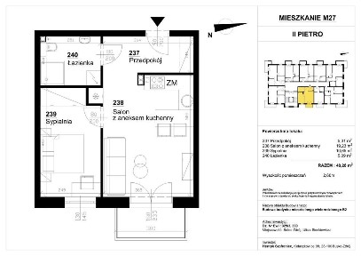 MIESZKANIE W SOLCU-ZDROJU ul. Sienkiewicza Bud. B2 M27 40,28m2 - 2 piętro