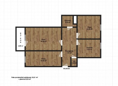 3 pok. 63m2, Felin | dwustronne | balkon + piwnica