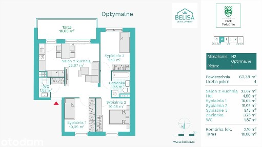 64 m² | 4 pok. | Taras| ZOBACZ GOTOWY DOM