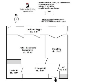 Skierniewicka, dwa pokoje z oszkloną loggią
