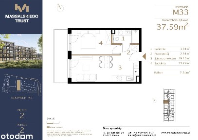 2-pokojowe mieszkanie 37m2 + balkon Bezpośrednio