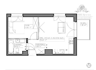 Mieszkanie 2 pokojowe 37,12m2 z balkonem 4m2/Iwiny
