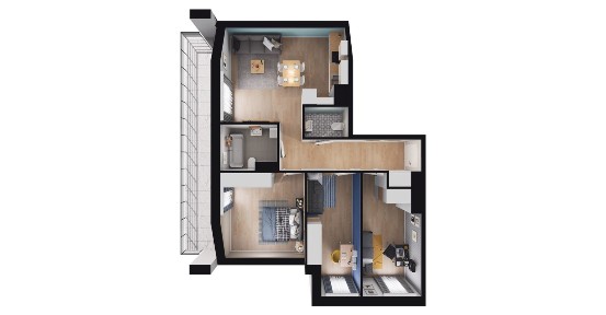 4-pokojowe mieszkanie 62m2 + balkon