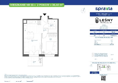 2-pokojowe mieszkanie 36m2 + balkon Bez Prowizji