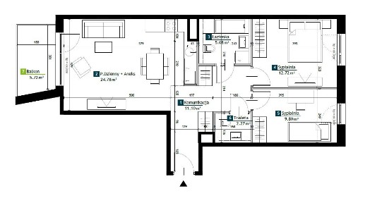 Mieszkanie z dużym salonem | 3 pokoje | 65 m² | Blisko tereny zielone!