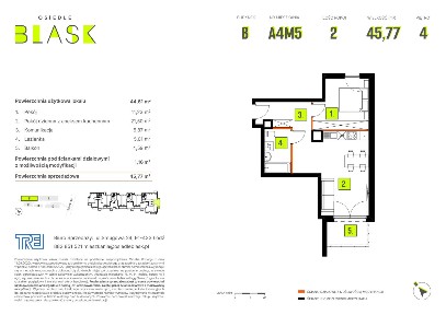 2-pokojowe mieszkanie 44m2 + balkon Bezpośrednio