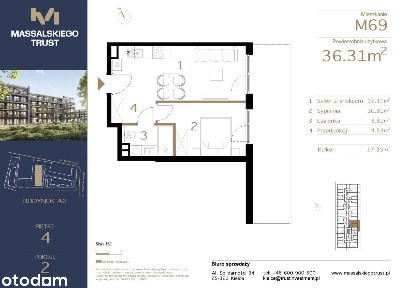 2-pokojowe mieszkanie 36m2 + balkon Bez Prowizji
