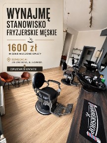 Stanowisko fryzjerskie meskie- wynajem na dni, godziny, elastycznie