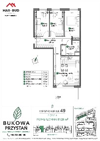 4-pokojowe mieszkanie 61m2 + balkon