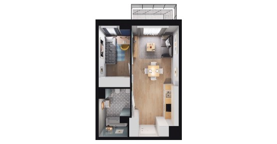 1-pokojowy apartament inwestycyjny 32m2 + balkon