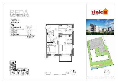 NOWE 3 POKOJOWE 45,63m2 I OSIEDLE MONIUSZKI