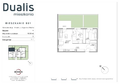 Osiedle Dualis, 3 pokoje z ogródkiem, negocjuj cenę, B01