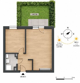 2 pokoje z ogródkiem i tarasem | Klecina | 39 m²