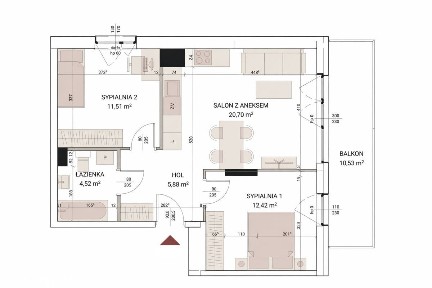 Kompaktowe 3 pok | duży balkon | Manufaktura