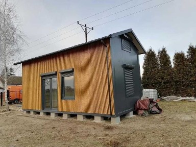 Nowoczesny Dom Modułowy 8 × 3,5 m | Antresola | Całoroczny | Pod Klucz | Producent